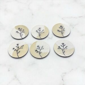6 Handmade Drink Coasters Flowers